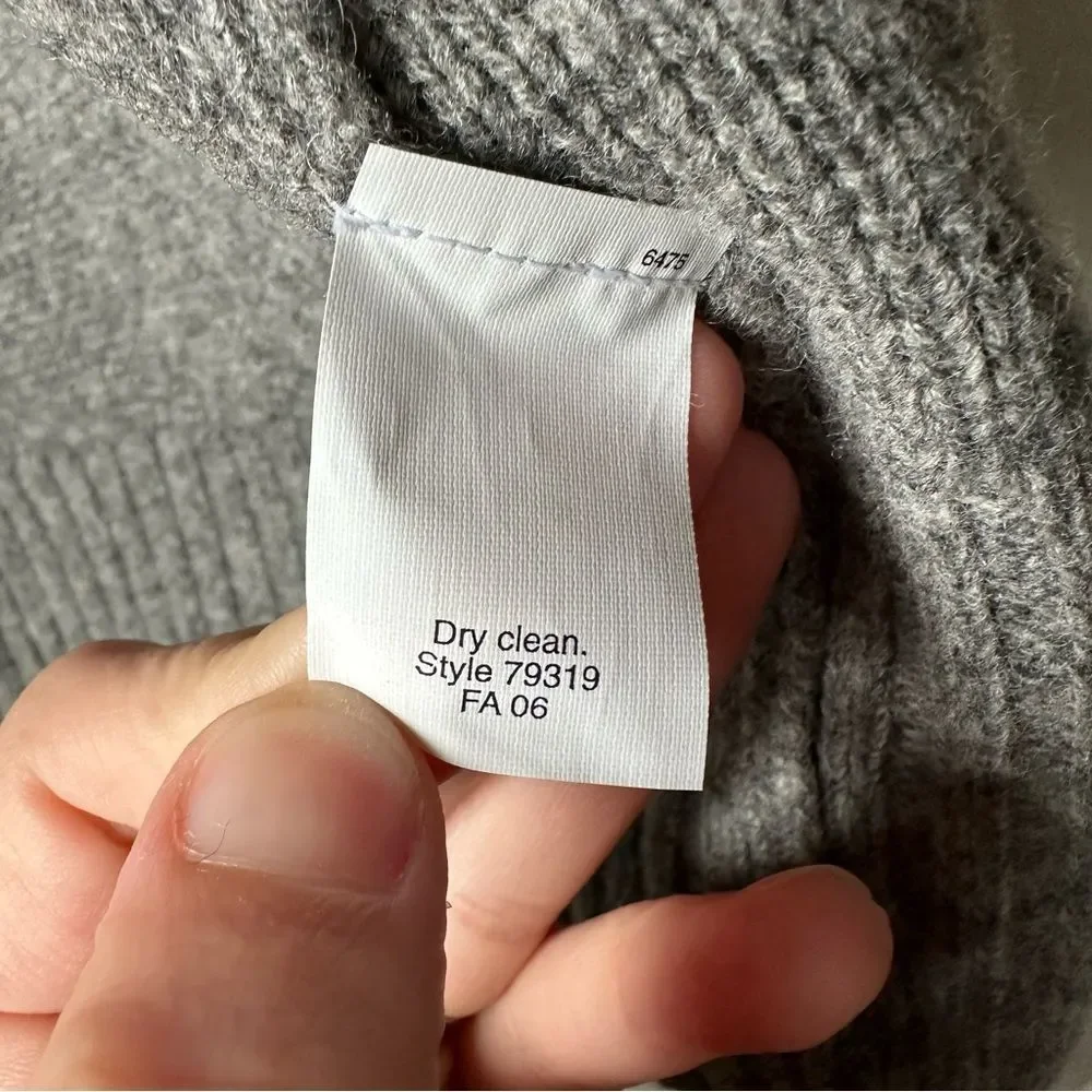 J. Crew Men's Lambs Wool Gray Full-Zip Mock Neck Minimalist Sweater Size XL